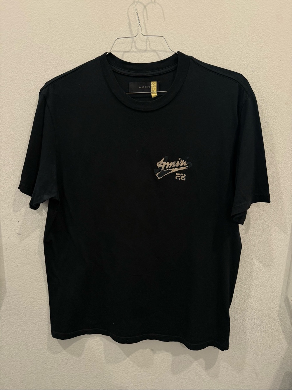 AMIRI Black Logo Graphic Print Crew Neck Short Sleeve T-Shirt Men's Size S